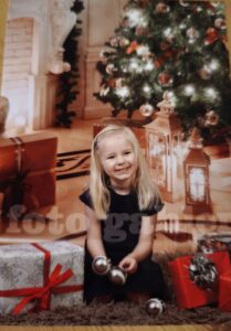 stromeček s holčičkou Vánoce